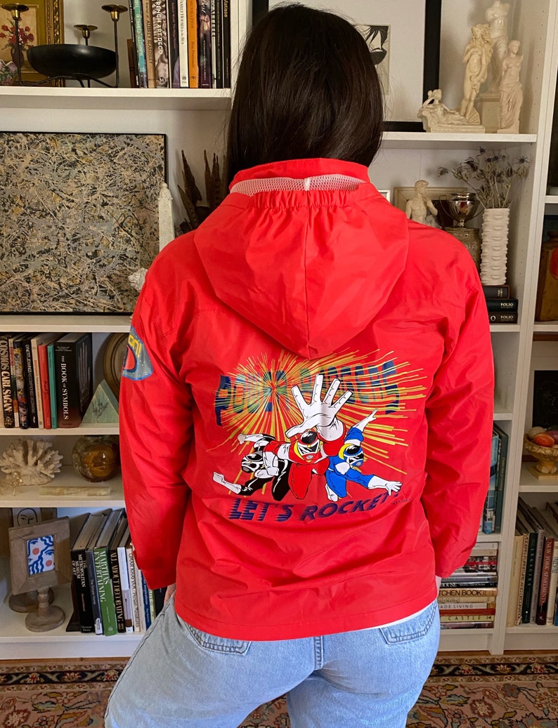 Vintage 1998 Power Rangers Rain Jacket Coat \u2014 Youth Size 14