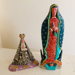 Vintage Oaxacan Folk Art Figurines: Wooden Religious Set, Hipolito Lopez Ortega