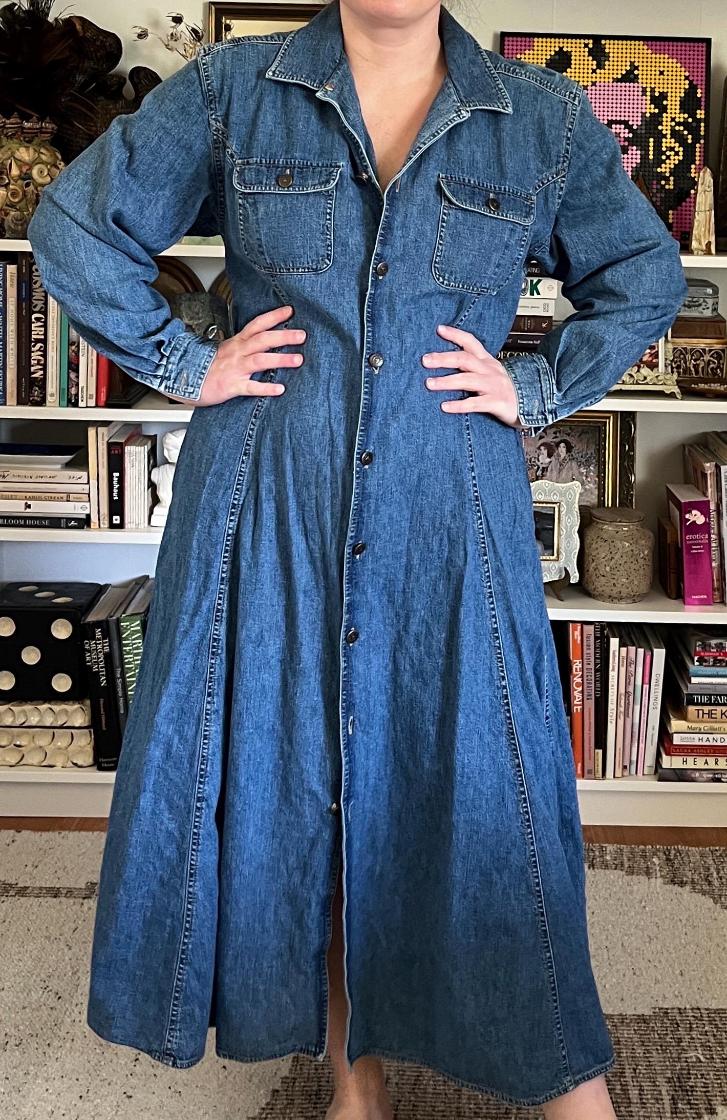 blue dress for baby girl Tiered Button-Down Maxi Dress Small main image 1