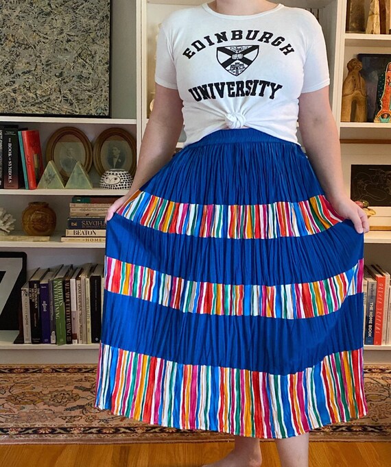 ETNA Retro Blue Red Stripe Skirt