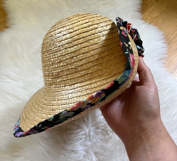 Vintage 1990s Woven Floral Sun Hat - image 6