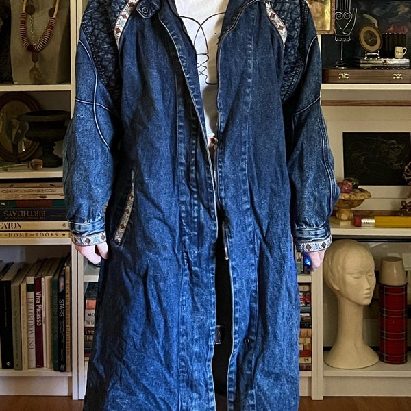 Long Denim Jacket Etsy
