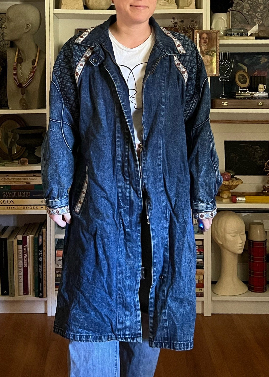 jean denim trench coat mens