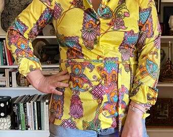 Vintage Mid Century Yellow Blouse