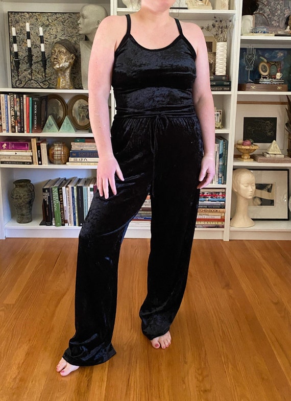 Vintage Y2K Black Velour Pant Set