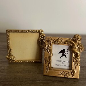 Vintage Set of Two Small Angels Picture Frames
