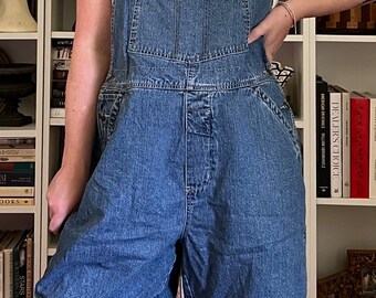 Vintage Y2K Denim Overall Shortalls / Size 18