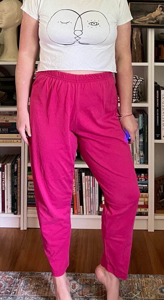 Vintage 1990s Magenta Pink Elastic High Waisted St