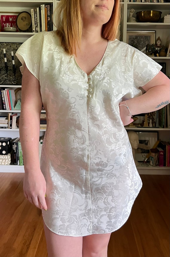 Vintage 1990s Ivory Floral Lingerie Dress