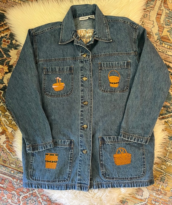 Vintage 1990s Baskets Denim Chore Jacket Etsy Ireland