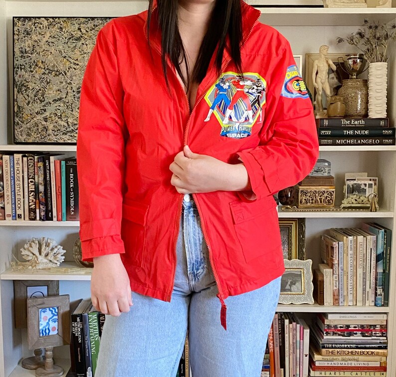 Vintage 1998 Power Rangers Rain Jacket Coat \u2014 Youth Size 14