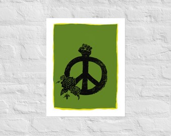Peace Power Green Print