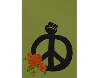 Peace Power Red Roses Mini Print