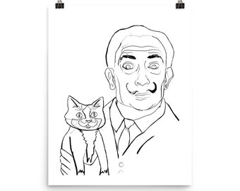 Salvador and Cat Print