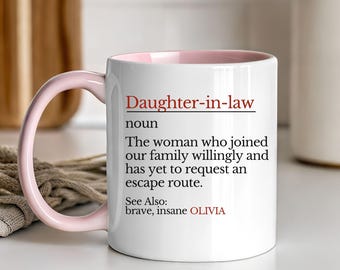 Daughter in Law Gifts, Future Daughter-in-law Wedding Gift from Mother In Law, Funny Daughter To Be Gift for Bride Mug, Sons Wife Birthday