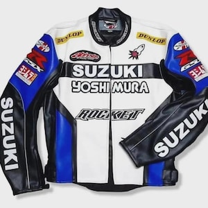 Suzuki バイカーレザージャケット スズキ バイク用レザージャケット モトレーシングバイカー - Etsy 日本