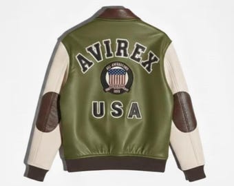 Custom Genuine Cowhide Leather Biker Racing Jacket – Avirex Style USA