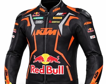 Kurtka skórzana KTM Red Bull Racing | Odzież męska MotoGP Motorcycle Biker