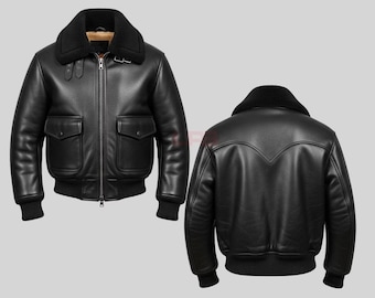 Kurtka skórzana pilota z II wojny światowej, kurtka bomberka B-2, kurtki lotnicze US A-2, męska kurtka z owczej skóry