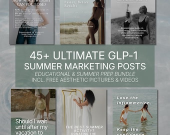 GLP-1 Marketing Canva Templates | MedSpa Weight Loss Social Media Kit (Digital Download)