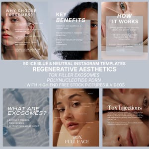 Regenerative Aesthetics Instagram Templates | Tox, Filler, Exosomes, PDRN Canva Kit