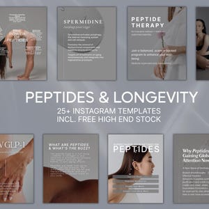 Peptides & Longevity Instagram Templates | Biohacking MedSpa Marketing Kit (Digital Download)