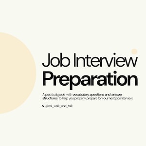 Förberedelse för jobbintervjuer i engelska (ESL) | Övningsarbete i engelska tal | Självstudieguide för B1-B2
