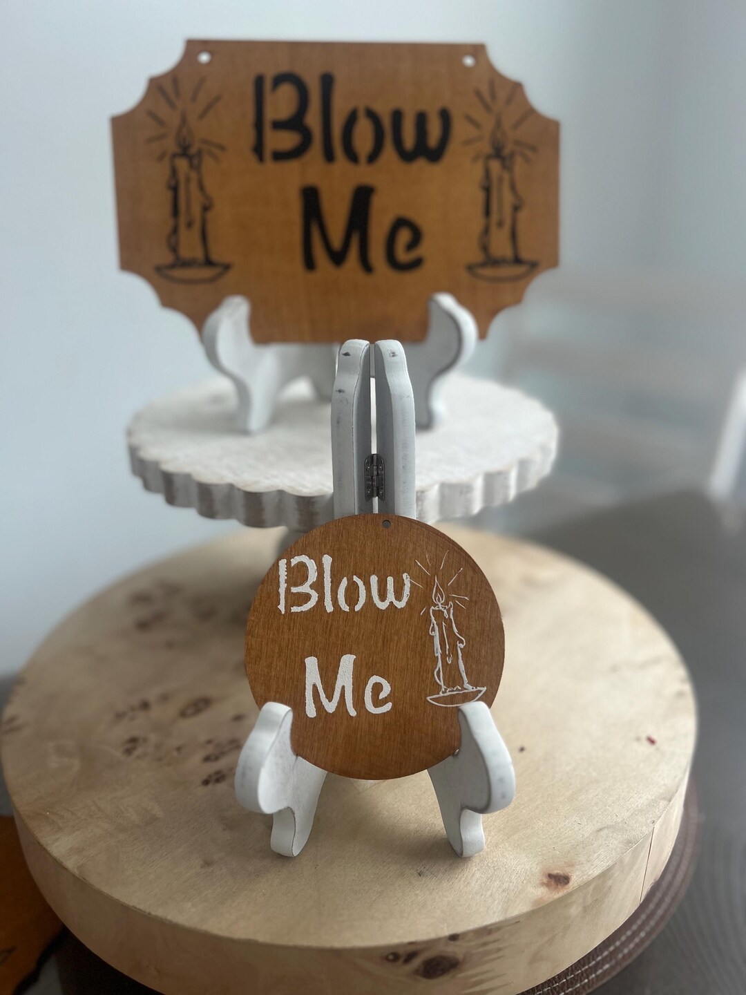 Wooden Candle Reminder Sign: Blow Me Before Leaving Home - Etsy