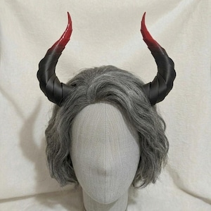 Demon Horn Hair Clip Gothic Cosplay Headpiece 3D Printed PLA Devil Horns Hair Accessory Halloween Costume Witch Succubus Gift Dark Style