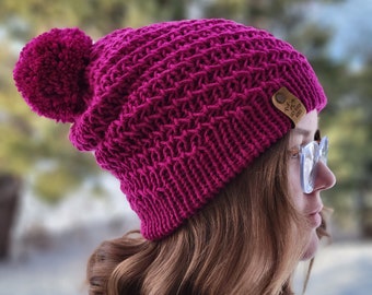 Huckleberry Knit Winter Pompom Slouch Beanie Get One Give One