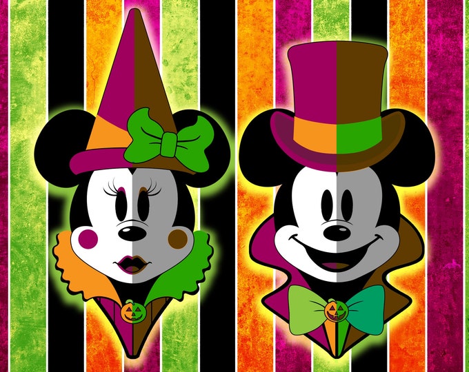 Halloween Minnie & Mickey Mouse Poster