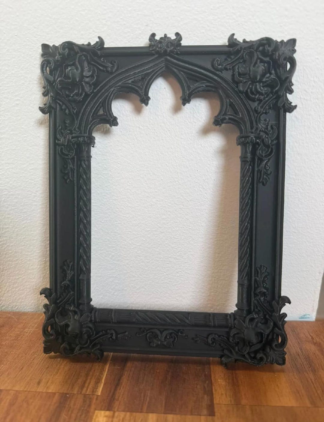 Gothic Mirror Frame – “the Cathedral Window” | Black Ornate Wall Frame ...