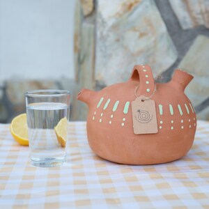Brocca d'acqua in ceramica fatta a mano, collezione limitata, arredamento mediterraneo, ceramica spagnola