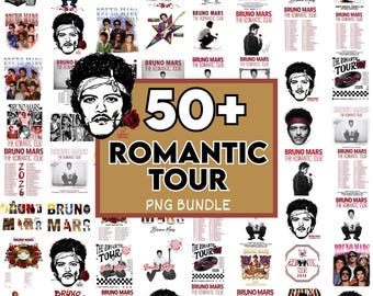 Romantic Tour 2026 PNG Bundle, Vintage Concert Shirt Design, New Show Added Tour Graphic, Music Fan Gift Digital Download