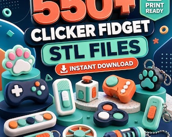 550+Clicker Fidget Pack Bundle STL Files | 550+ Designs | 3D Print Files | Commercial License | Fidget Toy Bundle | Digital Download