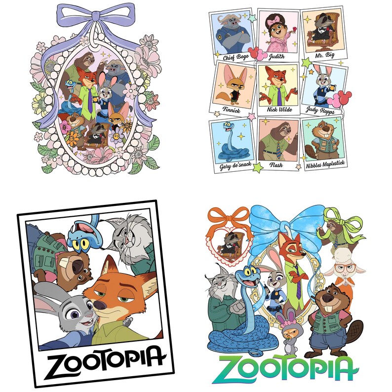 Zootopia 2 Birthday Clipart Png Unique Party Watercolor Characters Judy ...