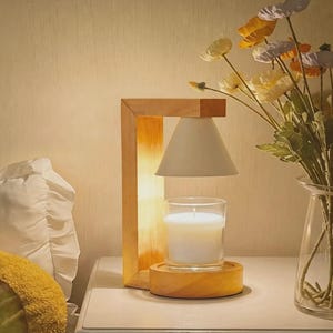 Dimmable Wooden Table Lamp, Wabi Sabi Bedside Lamp, Adjustable Light Book Lamp, Japandi Minimalist Night Light, Handmade Solid Wood Lamp