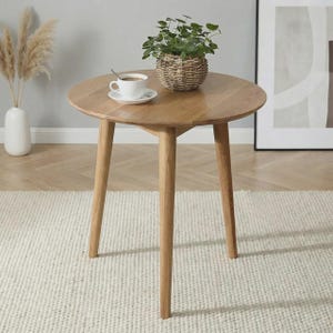 Round Wood Dining Table, Scandinavian Round Table, Small Dining Table, Solid Wood Tea Table,Minimalist Kitchen Table, Nordic Table, Handmade