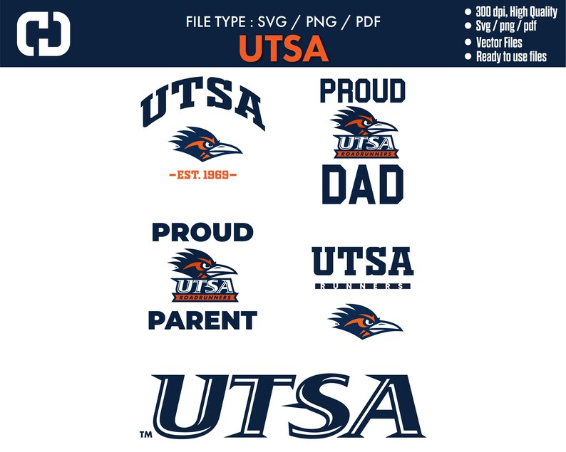 Utsa Logo Sticker Utsa Proud Dad Svg, Utsa Parents Pngs, USTA Svgs, Roadrunners Pdf ...