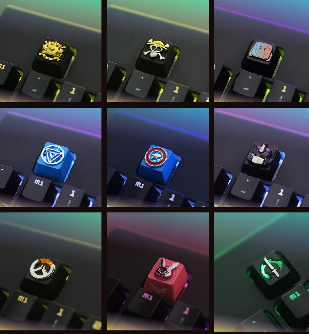 Custom Metal Artisan Keycaps | Gaming Inspired Keyboard Keycap | MX ...
