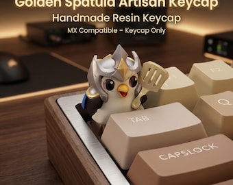 Golden Spatula Artisan Keycap | Handmade 3D Character Keycaps | Custom Mechanical Keyboard Keycap