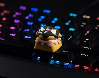 Donut Artisan Keycap | RGB Gamer Mechanical Keyboard Keycap | Custom Kawaii Chocolate Keycaps