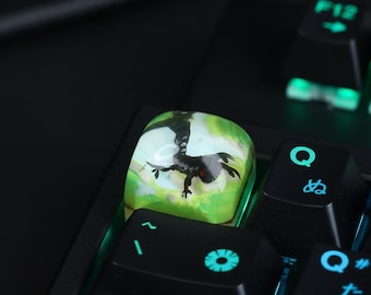 Dragon Artisan Keycaps | Fantasy Mechanical Keyboard Keycap | RGB Gamer Keyboard Accessory