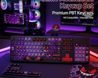 Gengar Gen 2 Pudding Keycaps Set | 119 Keys PBT Mechanical Keyboard | MX Compatible Custom Keycap Set