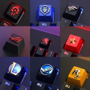 Teclas metálicas artesanales / Tecla ESC con emblema para juegos / Tecla personalizada de aleación de zinc / Interruptor MX