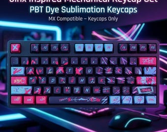 Jinx Pudding Keycap Set | 119 Keys PBT + Mechanical Keyboard Keycaps | MX Compatible Custom Keycap