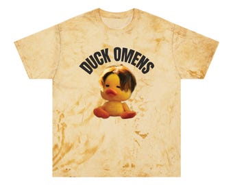Duck Omens Shirt | Sad Emo Duck Graphic Tee | Meme Streetwear Apparel