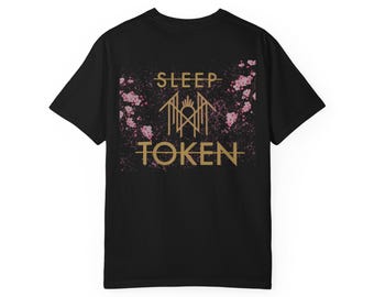 Dark Angel Symbol Tee, Gothic Cherry Blossom Shirt, Alternative Streetwear, Double Sided Shirt, Sleep Token Inspired