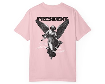 President Band Angel Graphic Tee | Pink Metalcore Alternative Rock Shirt