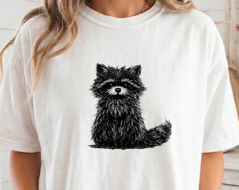 Camiseta de mapache, Camiseta de mapache adorable, Camiseta minimalista de animales, Camiseta con estética acogedora, Regalo para introvertidos, Camiseta de colores cómodos, Mapache dibujado a mano